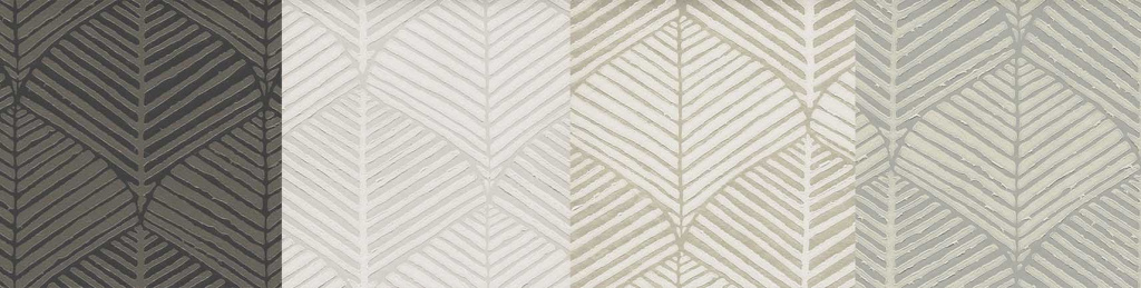 Universal Nature Широкие силуэты пальмовых листьев в заданном ритме, выполнены в технике печати Surface Print, которая подчеркивает природное происхождение образов. 